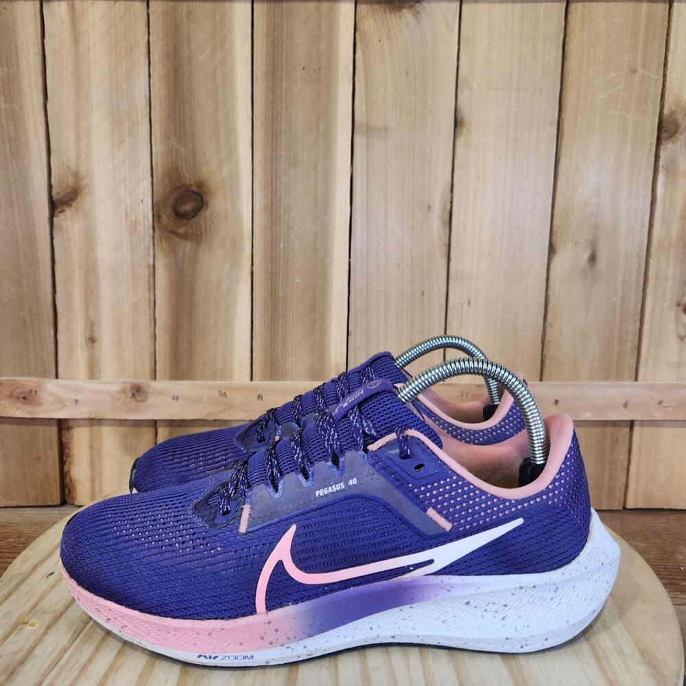 Nike Air Zoom Pegasus 40 Shoes Womens 8.5 Purple Running Sneakers FQ8769-547